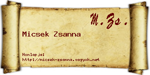 Micsek Zsanna névjegykártya